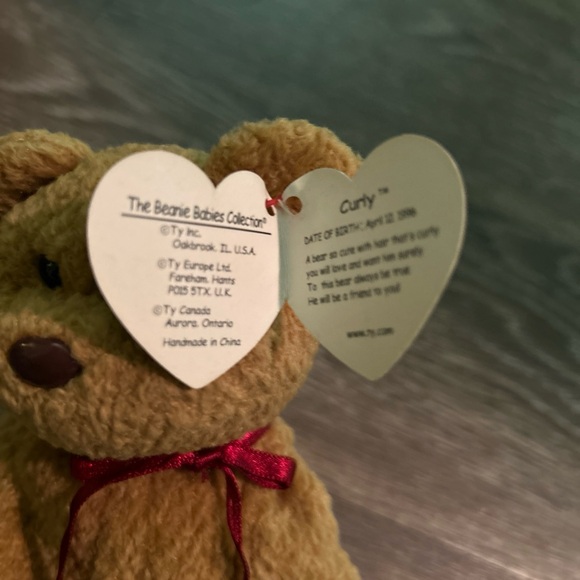 Retired TY beanie baby curly the bear 4052 tag errors - Picture 4 of 4